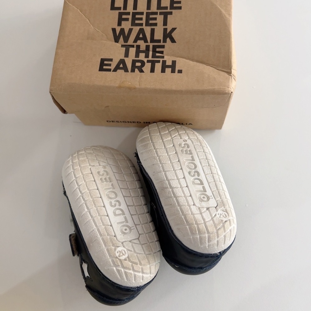 OLD SOLES BLUE LEATHER FIRST WALKERS - 20 - Picture 2 of 5